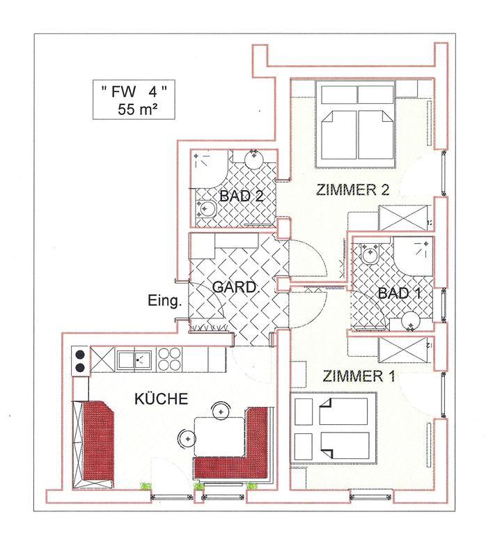 トゥクスHaus Edringアパートメント 部屋 写真